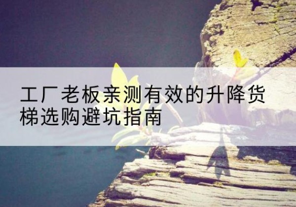 永康升降货梯怎么选-工厂老板亲测有效的升降货梯选购避坑指南